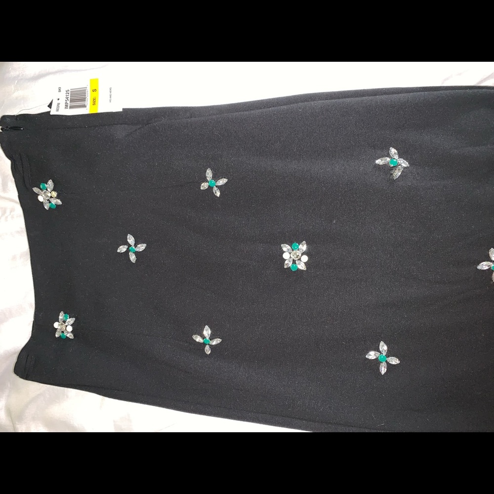 XOXO Black pencil skirt with shiny rhinestones.
